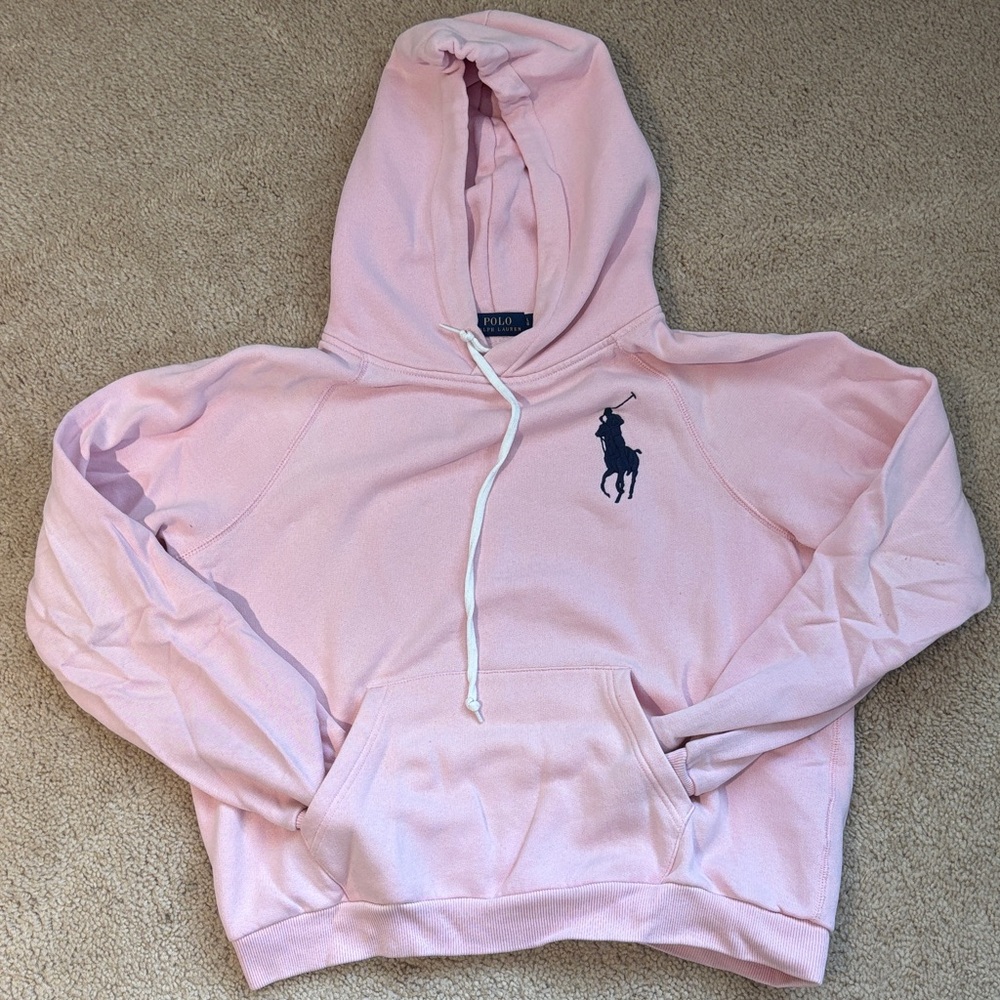 Polo by Ralph Lauren Pink Hoodie with Blue Logo